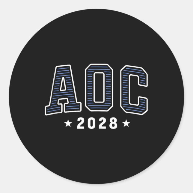 Adesivo Redondo Aoc 2028 Fileira Simples de Varsity (Frente)