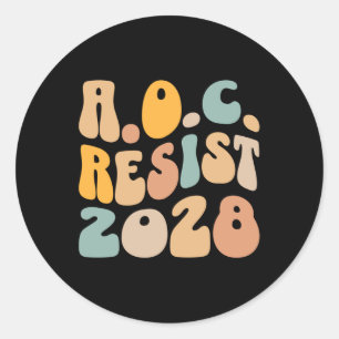 Adesivo Redondo Aoc 2028 Para Presidente Resiste Wavy Alexandria O