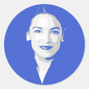 Adesivo Redondo AOC - Alexandria Ocasio-Cortez