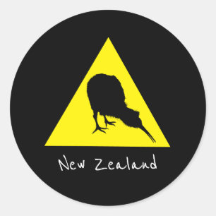 Adesivo Redondo Aotearoa & Kiwi Bird, viagem da Nova Zelândia