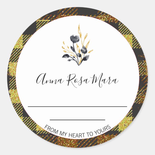 Adesivo Redondo *~* AP30 Jam Buffalo Gingham Can Homemade Generic (Frente)