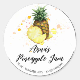 Adesivo Redondo *~* AP30 PINEAPPLE - Preserva de Jelly Jam Homemad