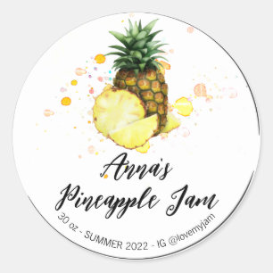 Adesivo Redondo *~* AP30 PINEAPPLE - Preserva de Jelly Jam Homemad