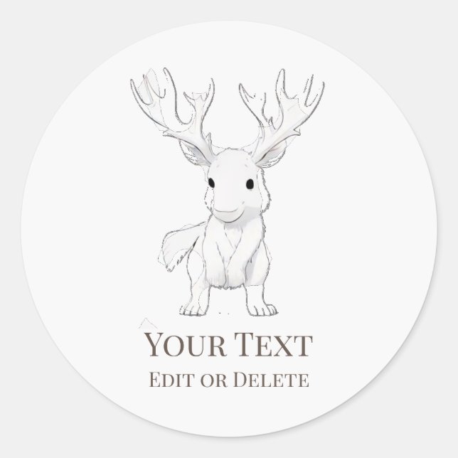 Adesivo Redondo *~* AP49 Bonitinho Russo Bonito Vinheta de Cartoon (Frente)