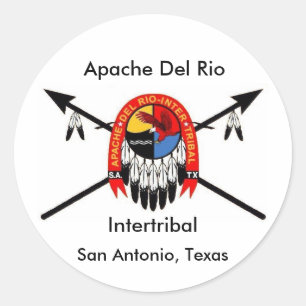 Adesivo Redondo Apache Del Rio Vinheta Intertribal de 3"