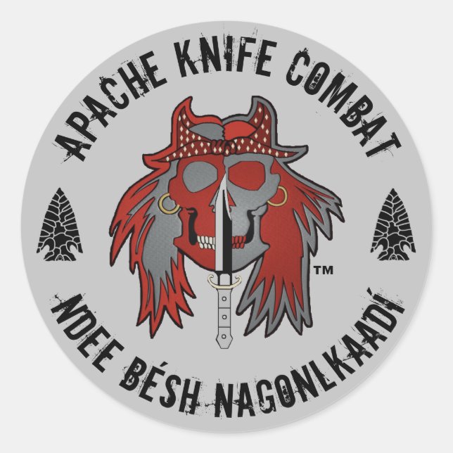 Adesivo Redondo Apache Knife®™ 🇺 🇸 patch Apache Knife (Frente)