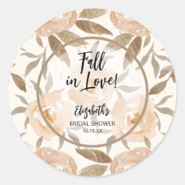 Adesivo Redondo Apaixonado Floral Rústico de Outono