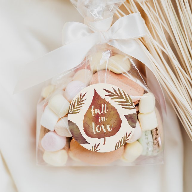 Adesivo Redondo Apaixonado | Folhas de outono (Criador carregado)