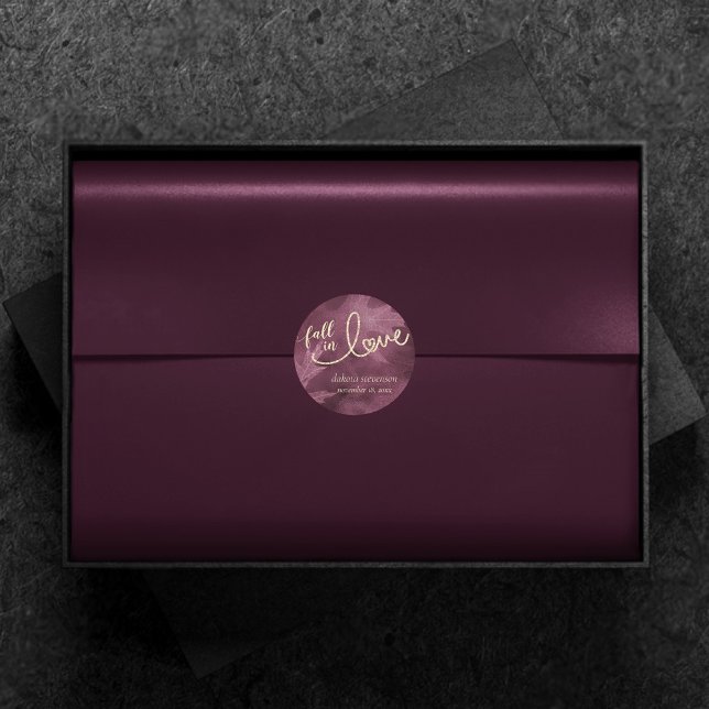 Adesivo Redondo Apaixonado pelo outono | Toneladas de joias roxas (Criador carregado)