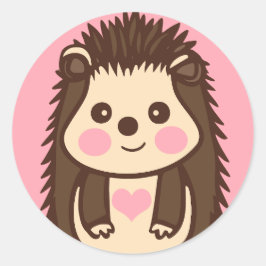 Adesivo Redondo Apaixonado por Hedgehogs Cute Hedgie