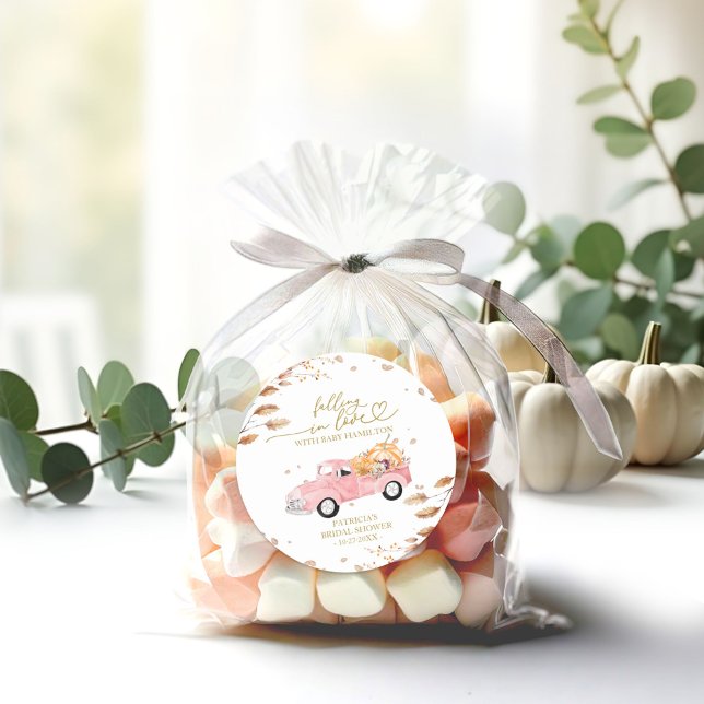 Adesivo Redondo Apaixonando O Chá de fraldas De Abóbora (Criador carregado)