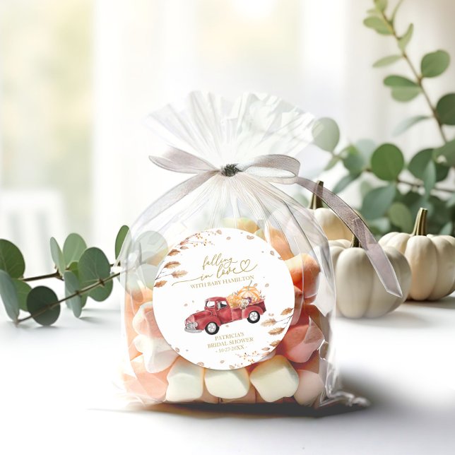 Adesivo Redondo Apaixonando O Chá de fraldas De Abóbora (Criador carregado)