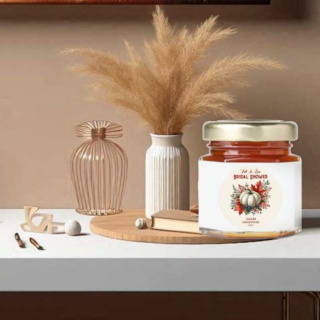 Adesivo Redondo Apaixonar-Se, Chá de panela Russo Da Pumpkin (Fall In Love Pumpkin Country Rustic Bridal Shower Classic Round Sticker)