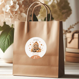 Adesivo Redondo Apaixonar-Se Pumpkin Do Urso De Teddy