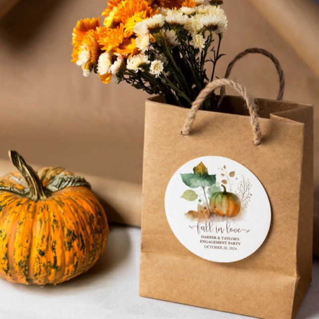 Adesivo Redondo Apaixonar-Se Pumpkin Elegante Russo (Chic elegance with nature's chill vibes.)