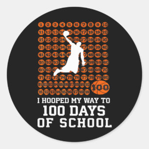 Adesivo Redondo Apanhei o meu caminho 100 dias na escola Bysketll