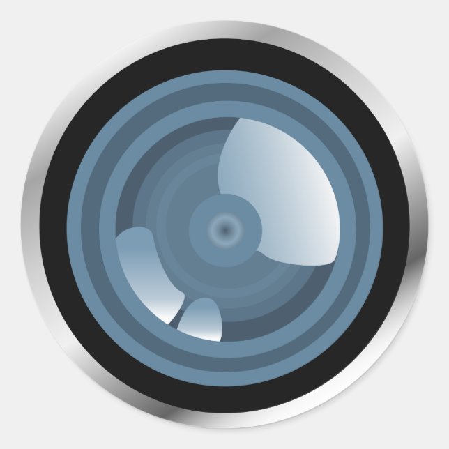 Adesivo Redondo Apanhei-te! Vinheta Lente da Câmera (Frente)