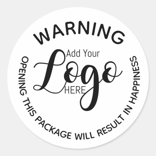 Adesivo Redondo Aparência de aviso do autocolante (Frente)