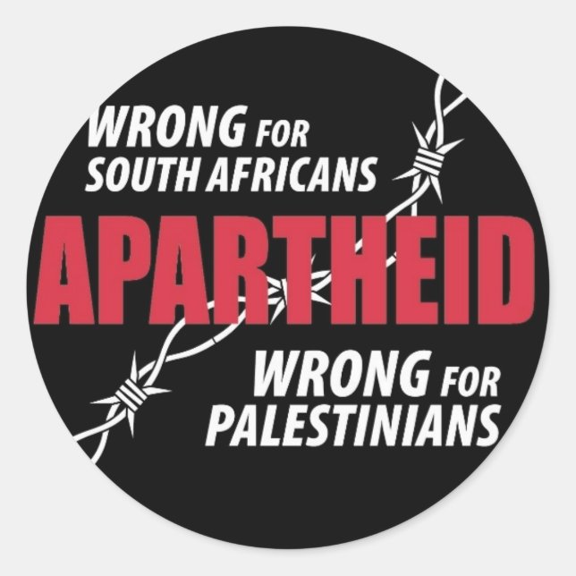 Adesivo Redondo Apartheid Sticker (Frente)
