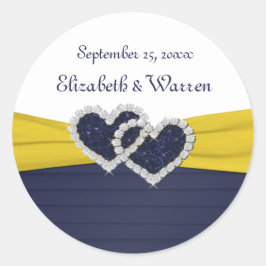 Adesivo Redondo Apelhos azuis e Corações Diamantes