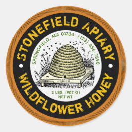 Adesivo Redondo Apelido de colmeia Aleitamento Escuro Amber