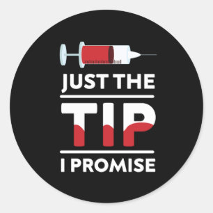 Adesivo Redondo Apenas A Dica Que Prometo A Seringa Sanguínea Fleb