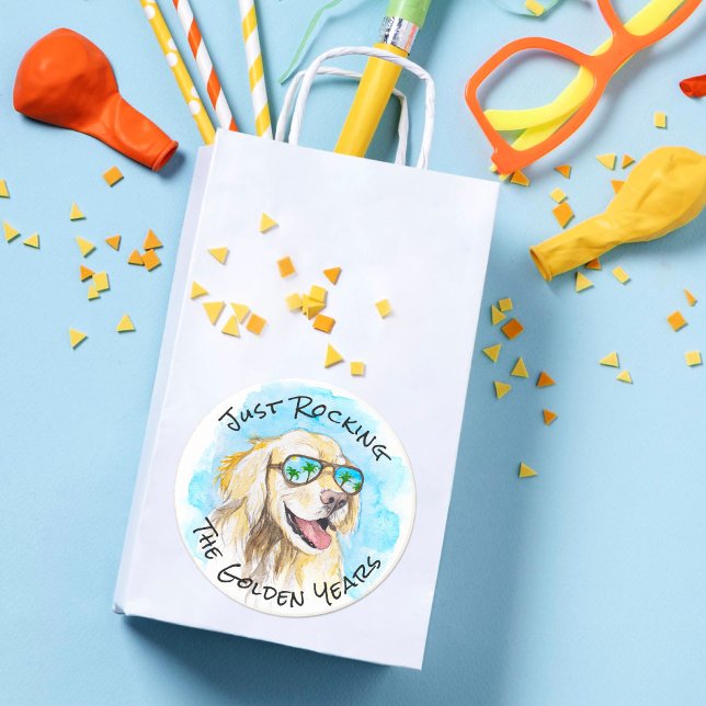 Adesivo Redondo Apenas Atirando O Ouro Anos Engraçada De Retirada (Criador carregado)