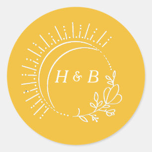 Adesivo Redondo Apenas Casamento De Pêssego Obrigado Clássico Do P