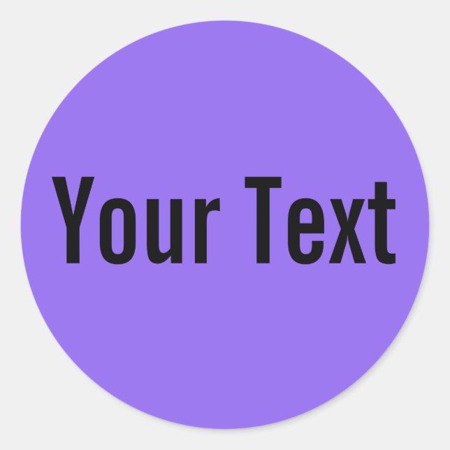 Adesivo Redondo APENAS COR | lila + texto (Frente)