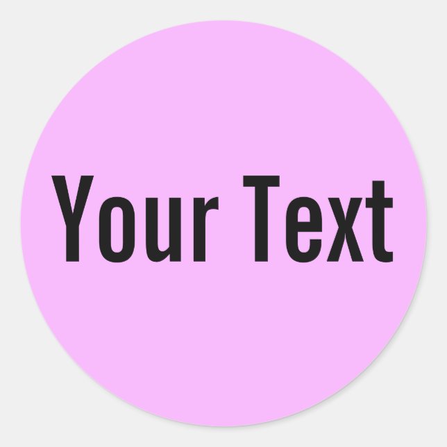 Adesivo Redondo APENAS COR | rosa claro + texto (Frente)