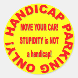 ADESIVO REDONDO APENAS ESTACIONAMENTO HANDICAP - MOVA SEU CARRO!