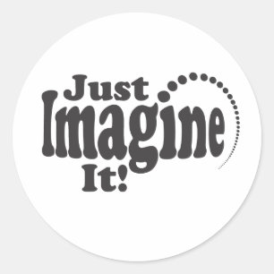 Adesivo Redondo Apenas imagine-o! - Pontos