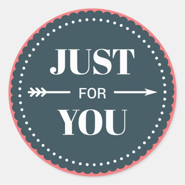 Adesivo Redondo Apenas para você, Crachá escalável ID1086 (Frente)