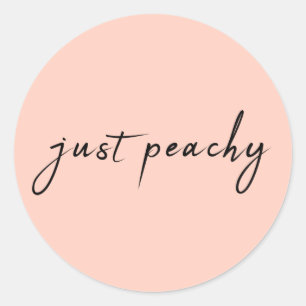 Adesivo Redondo Apenas Peachy Manuscrito Mínimo Moderno