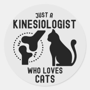 Adesivo Redondo Apenas um Cinesiologista que Ama Gatos
