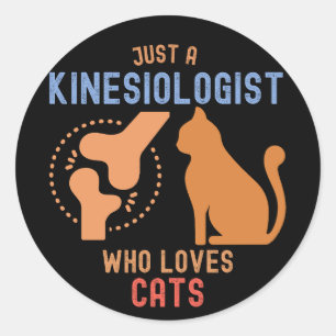 Adesivo Redondo Apenas um Cinesiologista que Ama Gatos