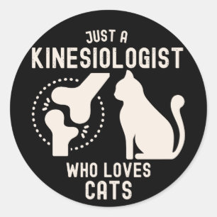 Adesivo Redondo Apenas um Cinesiologista que Ama Gatos