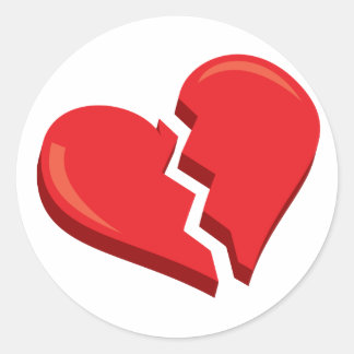 Adesivo Redondo apenas um coração partido