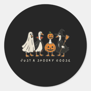 Adesivo Redondo Apenas Um Espantalho De Ganso Louco No Halloween G