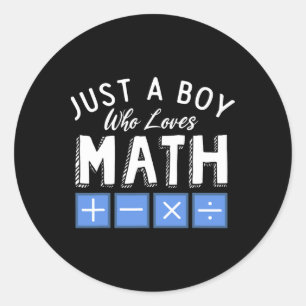 Adesivo Redondo Apenas um garoto que ama álgebra matemática engraç