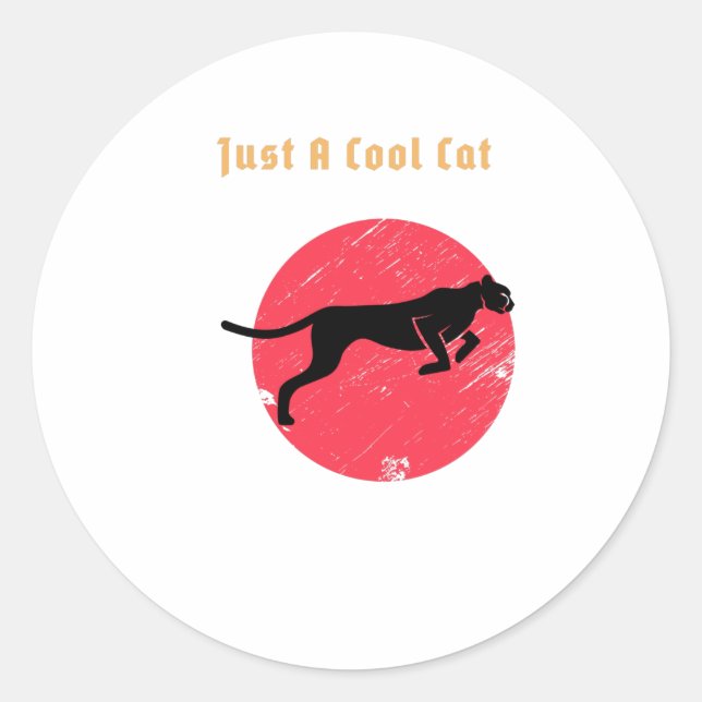 Adesivo Redondo Apenas um Legal Gato - Pantera (Frente)