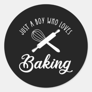 Adesivo Redondo Apenas Um Menino Que Adora Baking