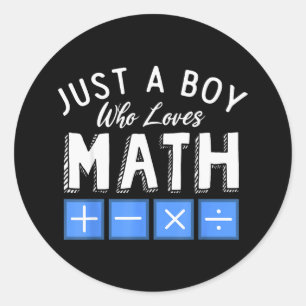 Adesivo Redondo Apenas um menino que ama álgebra de matemática eng