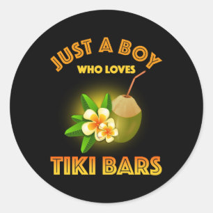 Adesivo Redondo Apenas Um Menino Que Ama Bares De Tiki