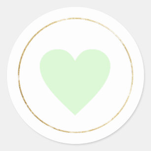 Adesivo Redondo apenas um pequeno coração verde de amor minimali