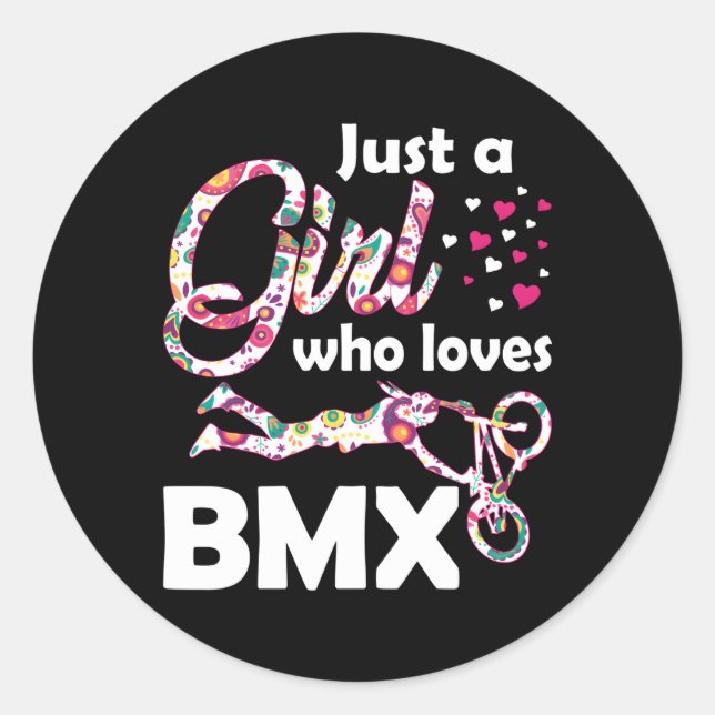 Adesivo Redondo Apenas Um Que Ama Bmx Bmx Biker (Frente)