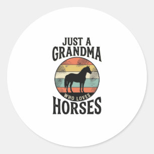 Adesivo Redondo Apenas uma avó que ama cavalos design vintage