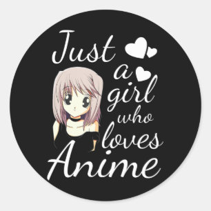 Adesivo Redondo apenas uma garota que adora anime um cosplay fofo
