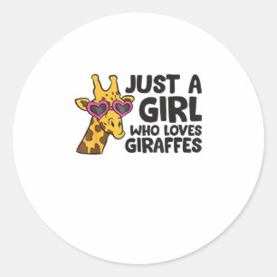 Adesivo Redondo Apenas uma garota que ama girafas _3