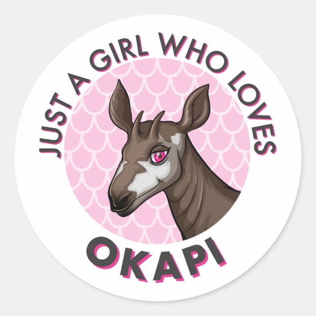 Adesivo Redondo Apenas uma garota que ama Okapi, Okapi Obsession L (Frente)